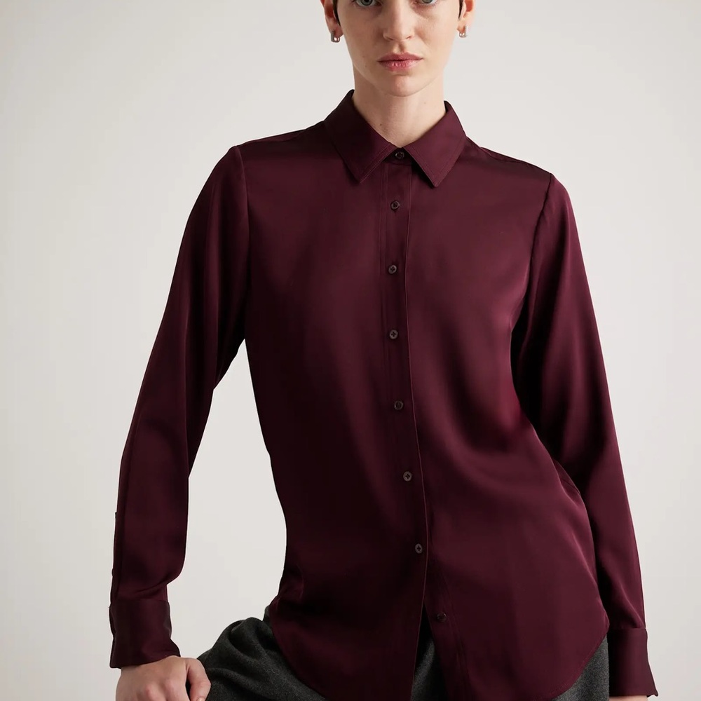 Quince Burgundy Button Down Shirt